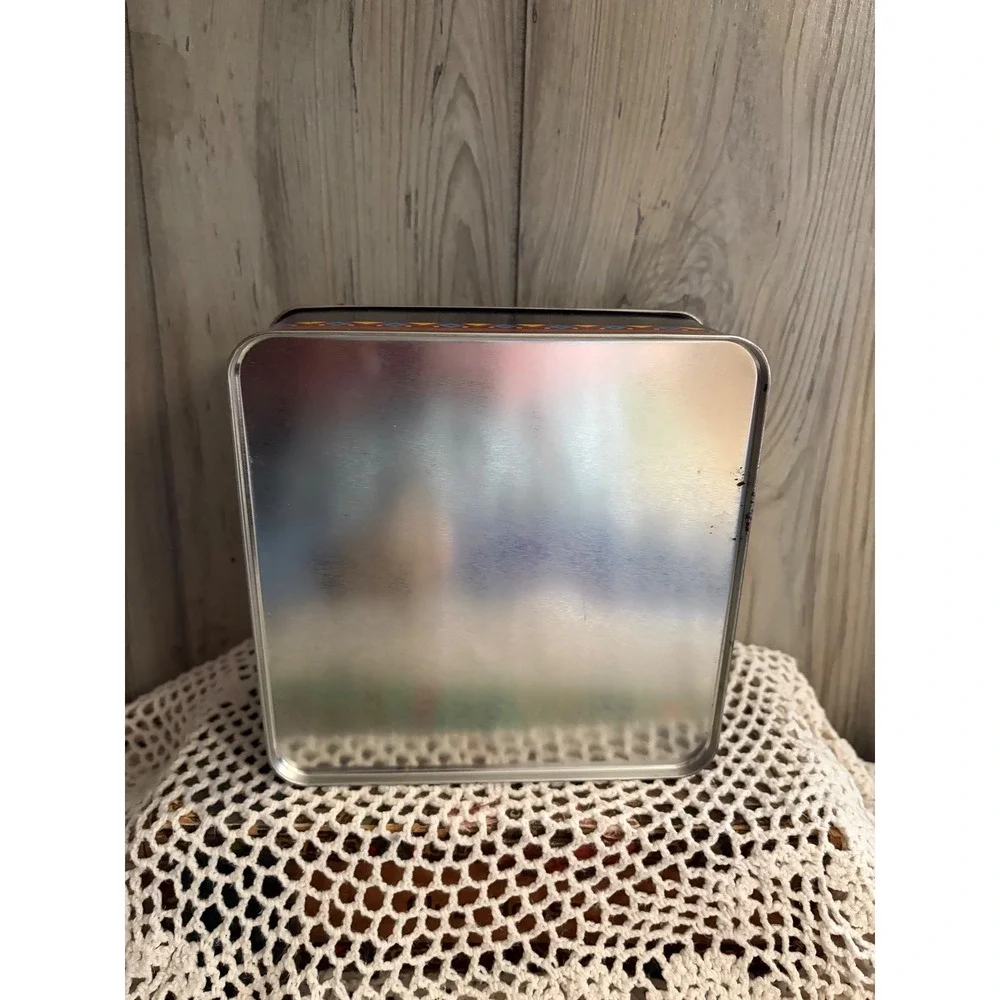 Vintage Cowboy Boot Metal Storage Tin Western Southwestern Collectible Box 6x6
